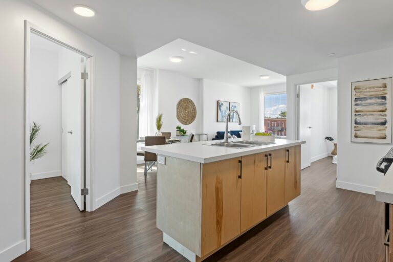 A kitchen island in a house. Apartment cleaning in Near North Side.