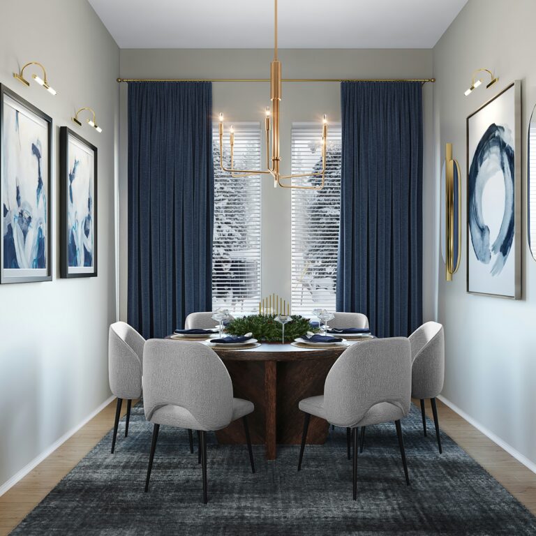 Spotless dining room area with a clean rug. cleaning services in Lincoln Park