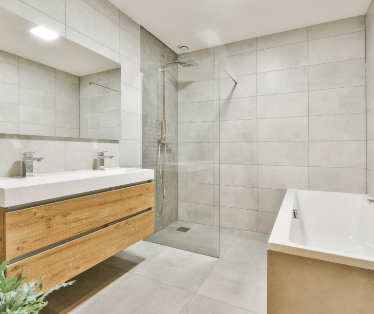 tidy and pristine bathroom after being cleaned by professionals