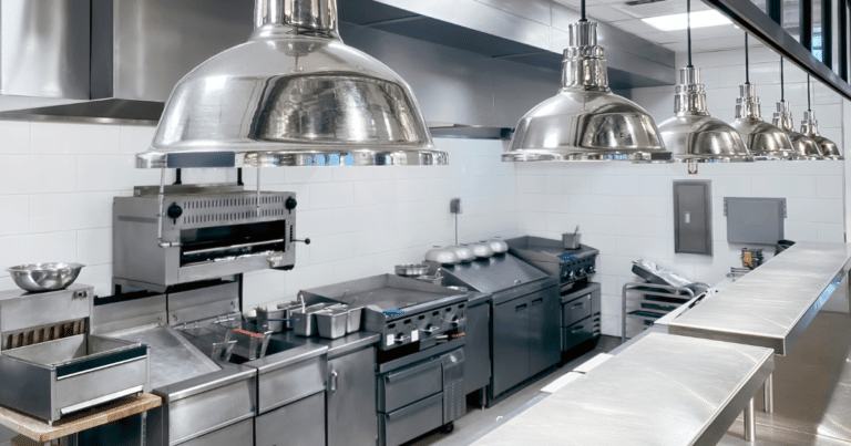 restaurant kitchen, clean and ready to be used