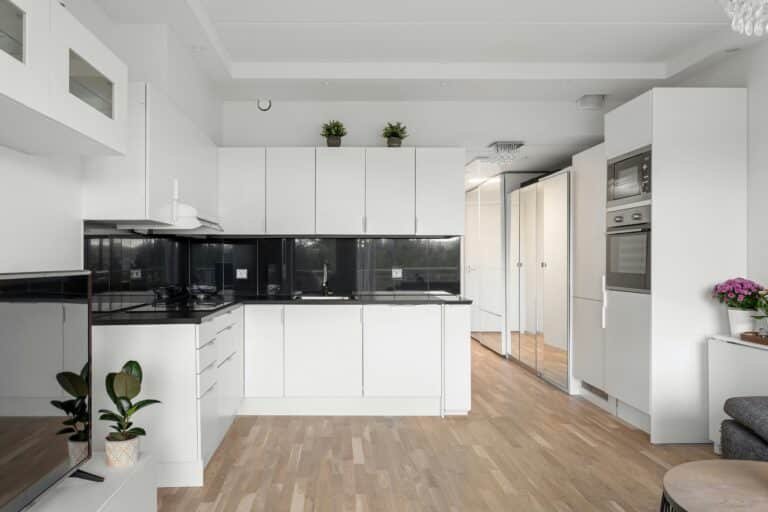 kitchen, with dust removed and professionally cleaned after being built